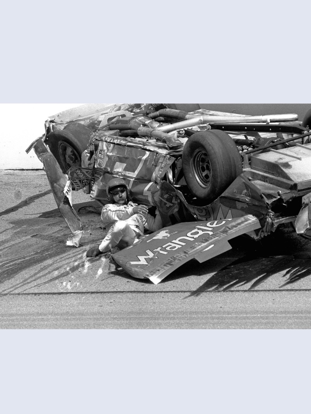 1982 DALE EARNHARDT NASCAR Champion Stock Car Auto Racing Wreck Flip 13x19 Photo